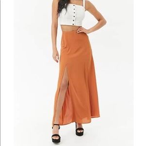 Burt Orange Maxi Chiffon Skirt with Slip